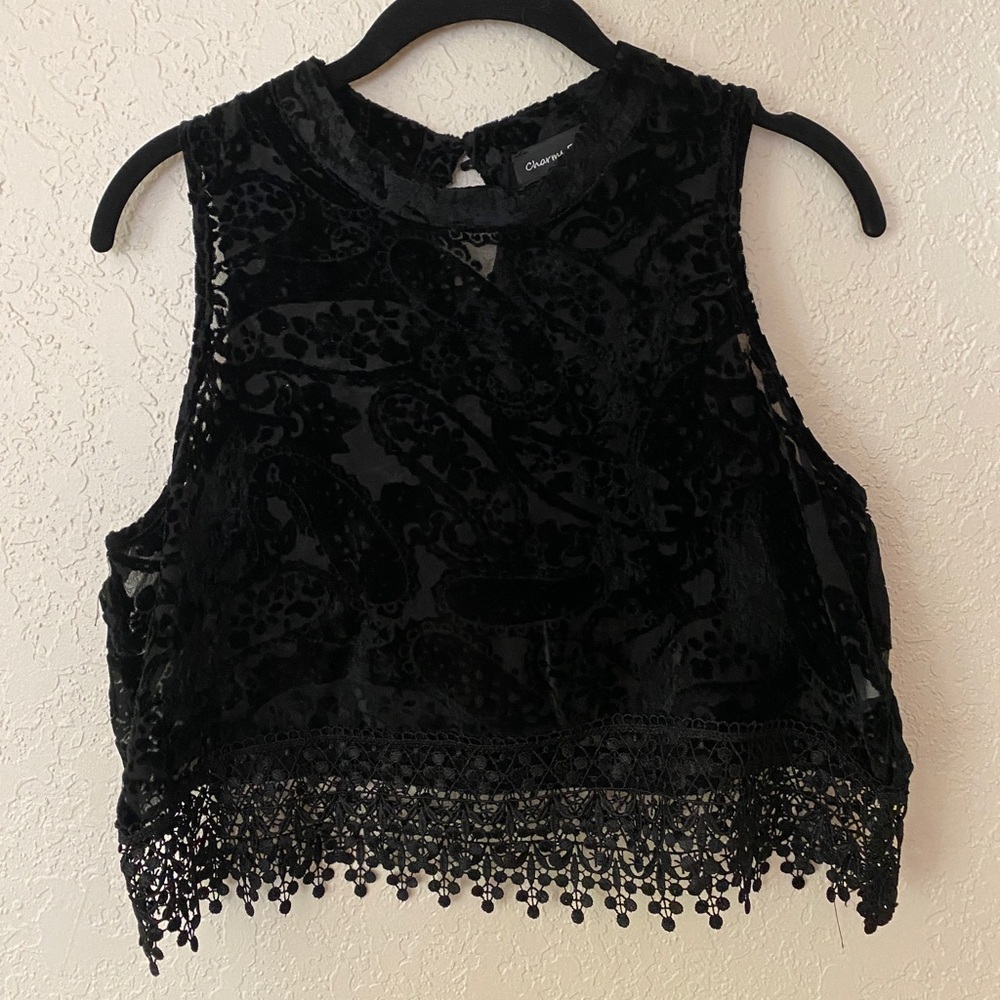 Black Velvet/Sheer Tank